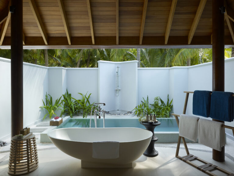 beach villa with pool bathroom