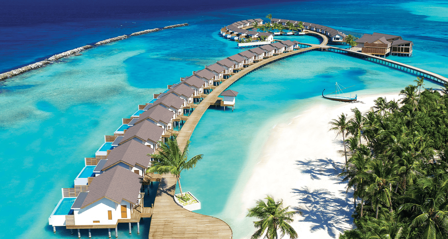 Atmosphere Kanifushi Maldives atmosphere kanifushi maldives aerial view water villa jetty 02 v2
