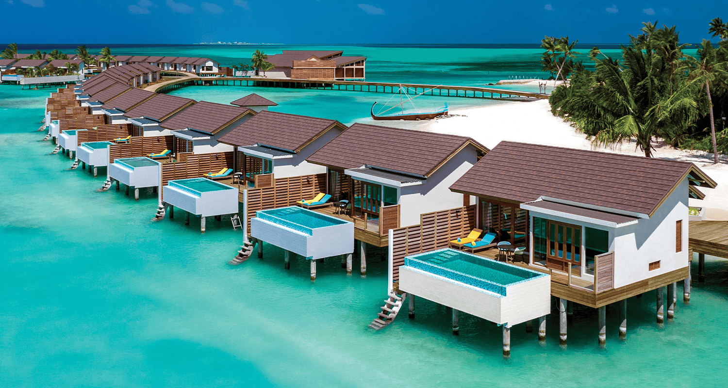 Atmosphere Kanifushi Maldives atmosphere kanifushi maldives aerial view water villa jetty 03 v2