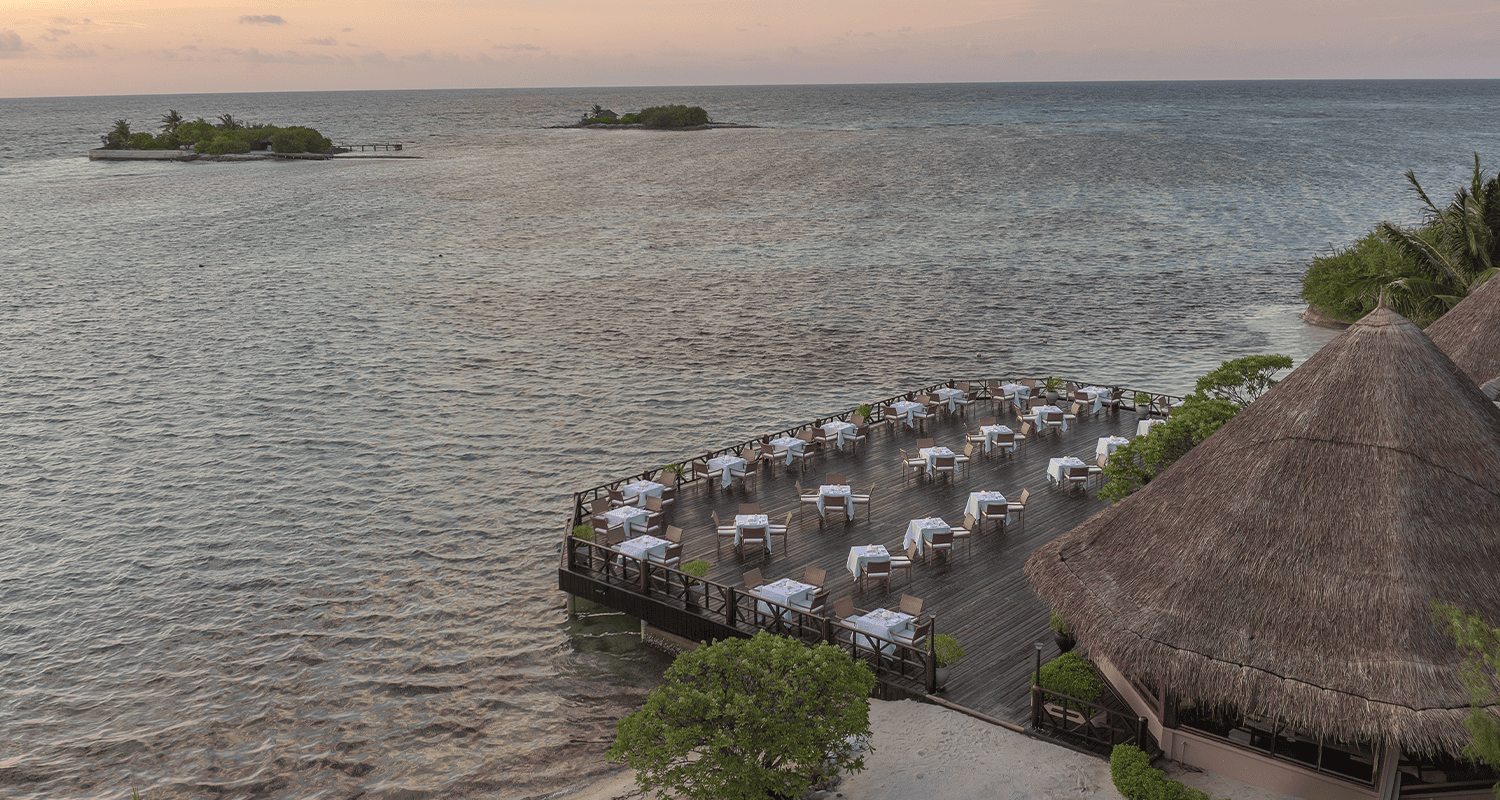 Adaaran Select Hudhuranfushi Maldives sunset restaurant compressed